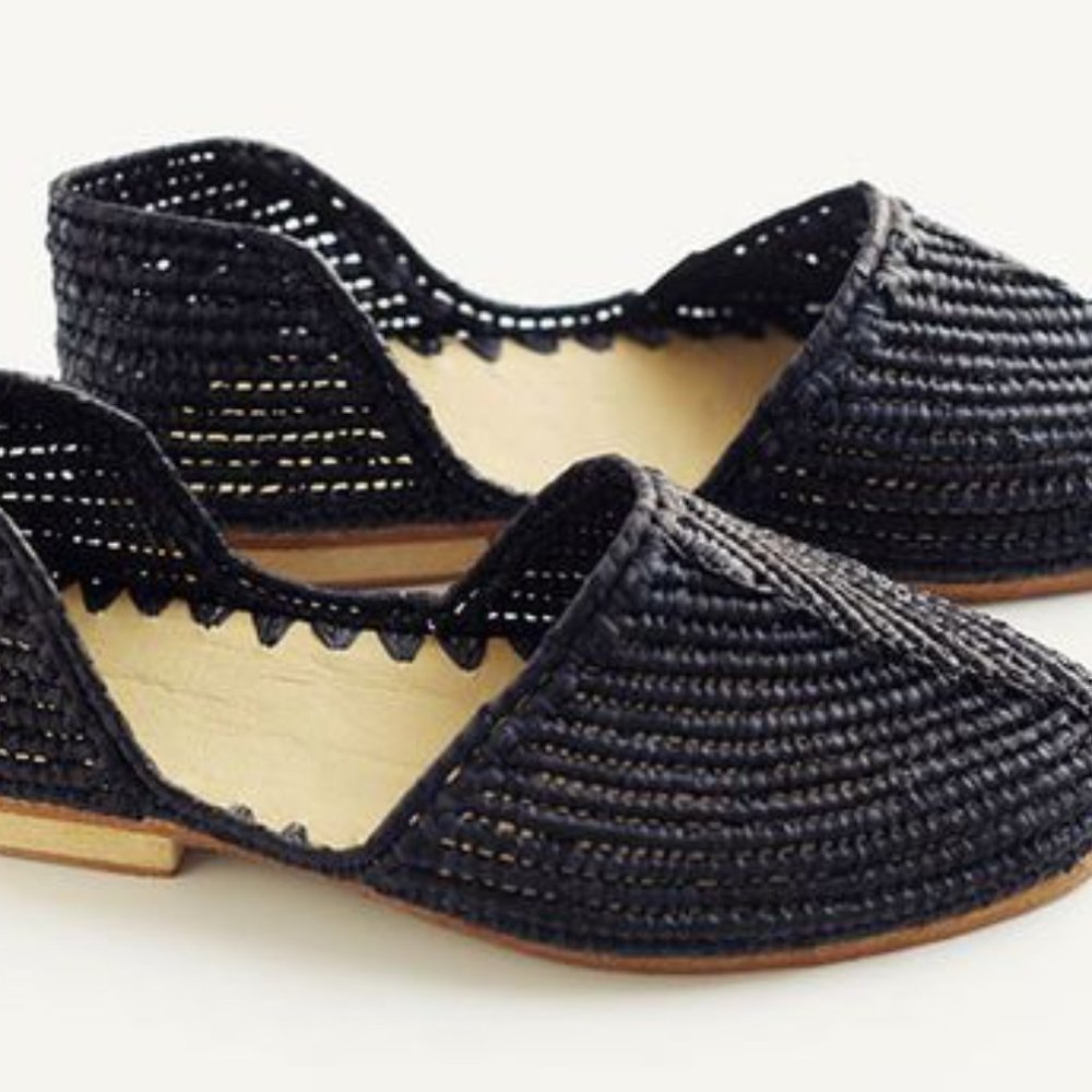 Handmade Rafia Dorsay Flats Sandals - Picture 8 of 8